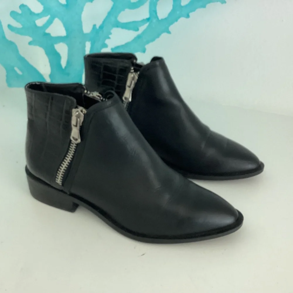 Steven By Steven Madden Womens Hickory Black Leather Chelsea Bootie Sz 7.5M $75
